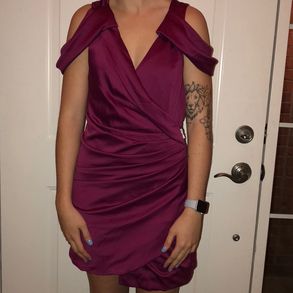 Drape shoulder dress